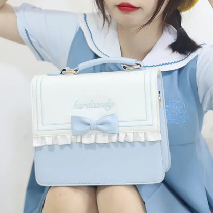 Cute Lolita Bag Female Japanese Harajuku Bowknot Crossbody Shoulder Bag Kawaii Girls Backpack Handbags For Women 3 Purpose