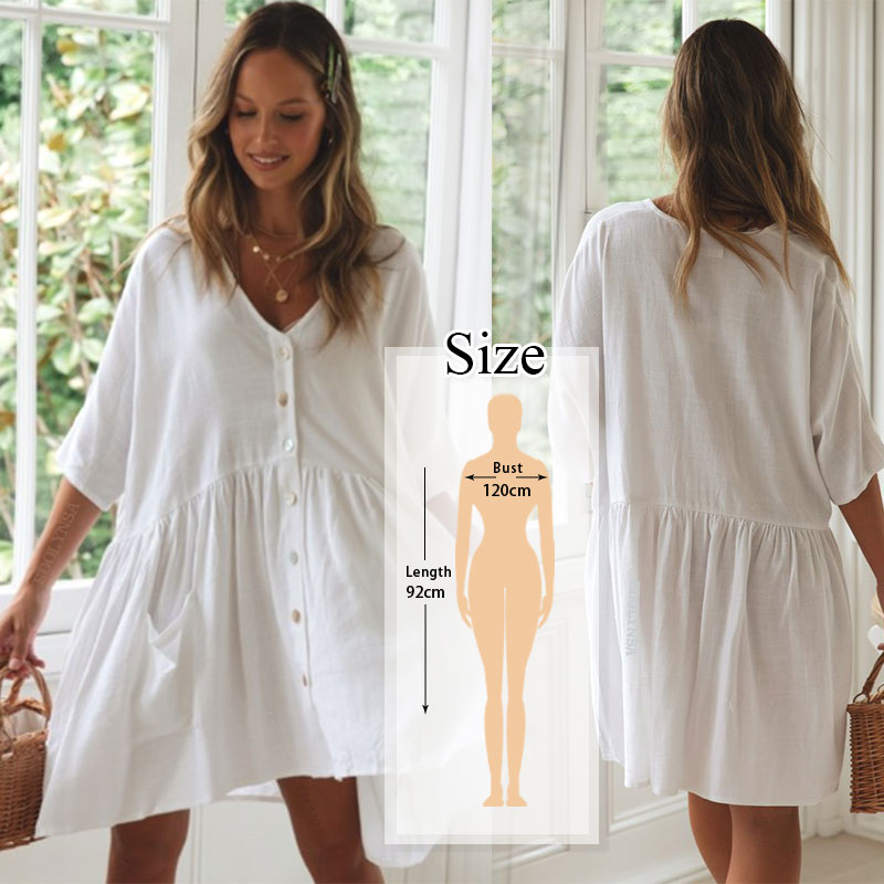 Beach Cover up  White Tunic Woman Bikini Cover-ups Bathing Suit Women Beachwear Swimsuit Cover up Sarong pareo plage dingdamall mid size graduation outfit romantic style teen swag clean girl ideas 90s latina aesthetic