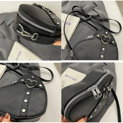 Fashion Love Heart Shape Shoulder Bag Small Handbags Designer Crossbody Bags For Women Solid Pu Leather Valentine's Gift