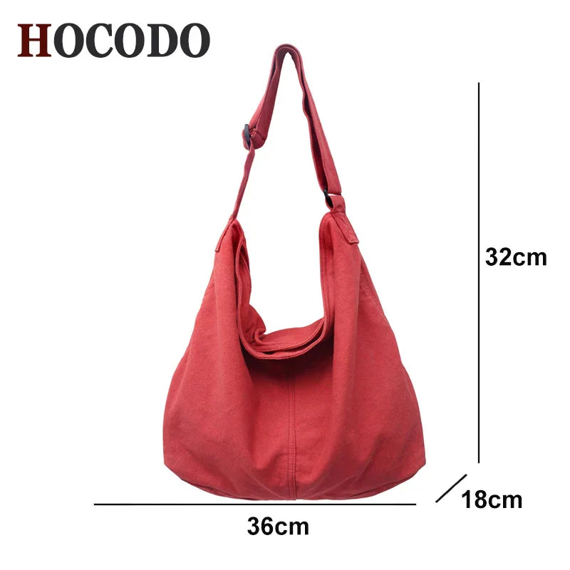 New Bags for Women Canvas Shoulder Bag Fashion Large Capacity Handbags Female Casual Travel Bags Soft Crossbody Bags