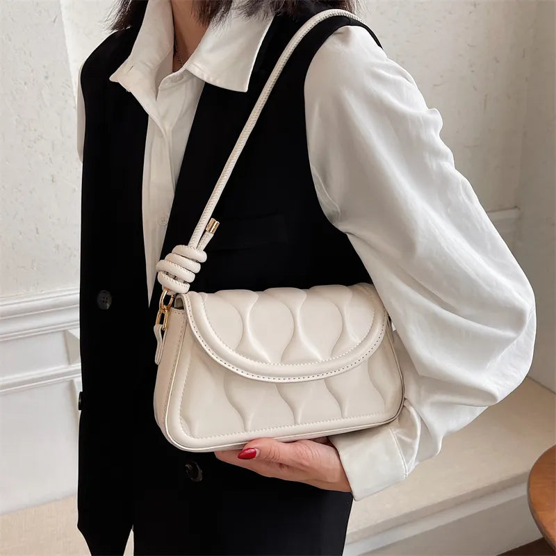 Fashion Small PU Leather Crossbody Shoulder Bags for Women Luxury Underarm Handbag Fashion Ladies armpit Purses In Trend