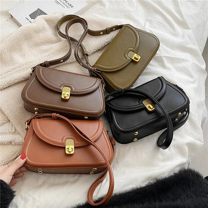 Toptrends Retro Saddle Small Armpit Shoulder Bags For Women Trend  Designer Crossbody Flap Purse PU Leather Ladies Handbags