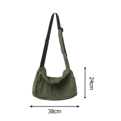 Large Capacity Canvas Shoulder Bags Solid Color Leisure Travel Bags for Women Harajuku Crossbody Handbags Female Messenger Bags