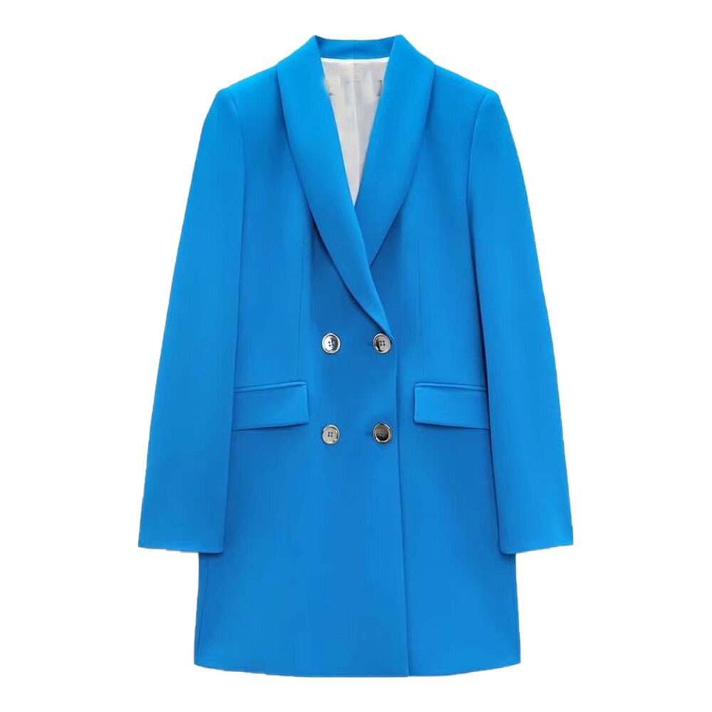 spring new women's clothing all-match long double-breasted blazer