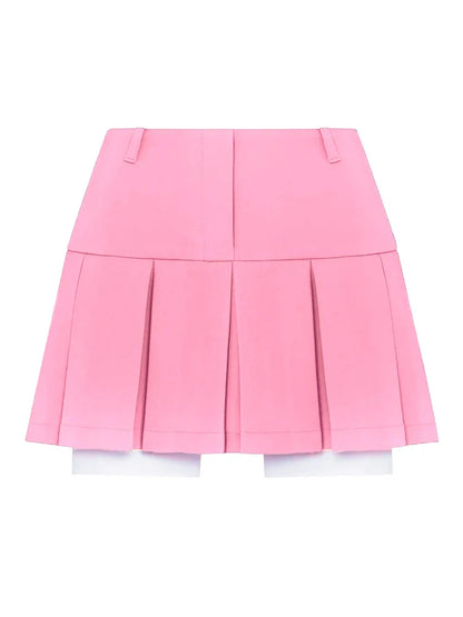 New Mini Skirt For Women Cute High Waist Fashion Y2K Skirts Set Casual Streetwear Womens Bottom Black Pleated Skirts