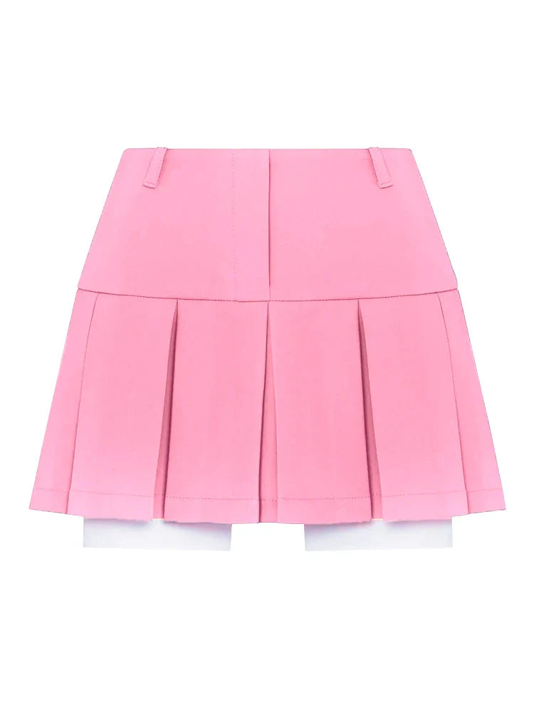 New Mini Skirt For Women Cute High Waist Fashion Y2K Skirts Set Casual Streetwear Womens Bottom Black Pleated Skirts