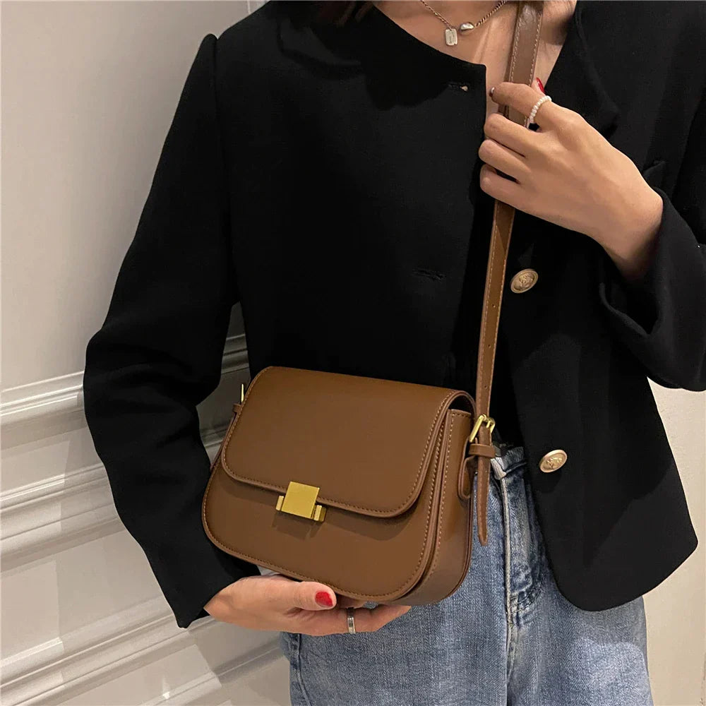 3 Layers Saddle Small Underarm Shoulder Bags For Women  Trend Designer Crossbody Bag PU Leather Ladies Handbags