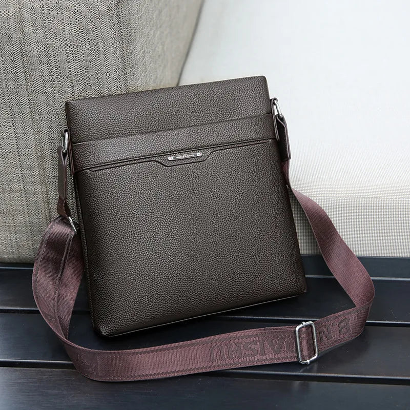 New Men's Shoulder Bag Oxford Cloth Messenger Bag Trendy Fashion Simple Style Men's Bag Business PU Leather Crossbody Bag