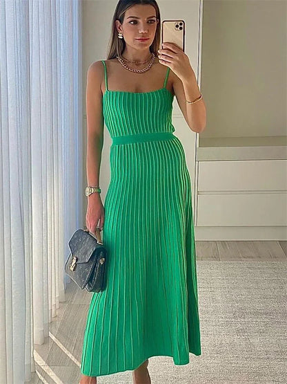 Backless Ribbed Maxi Dress For Women Summer New Holiday Party Stretch High Waist Bodycon Maternity Dresses Knit Sundress