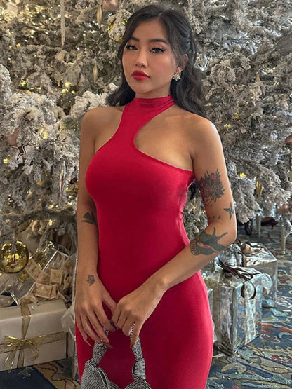 YESMYTOOL  -  Red Elegant Luxury Evening Dress Women Sexy Off Shoulder High Waist Slim Long Dresses Femme Party Bodycon Dress Woman New