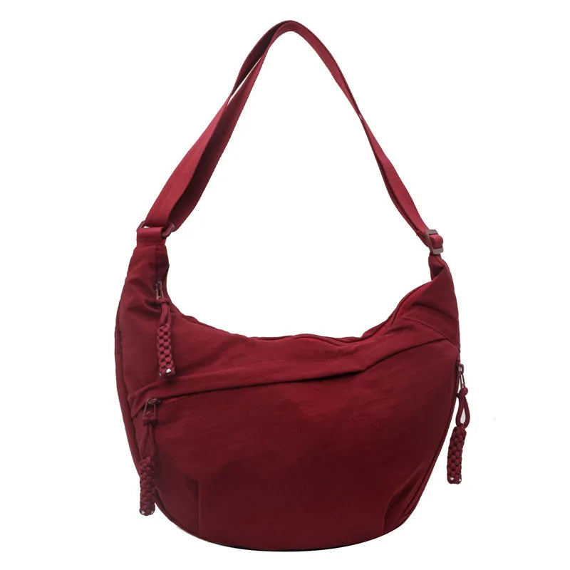 Nylon Shoulder Bag New Summer High-capacity Women's Crossbody Dumpling Bag Versatile and Niche Design Messenger Bag