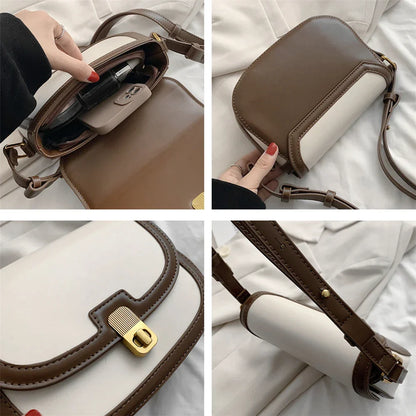 Toptrends Saddle Small Crossbody Bags For Women Trend Luxury Designer Underarm Shoulder Bag PU Leather Flap Ladies Handbags