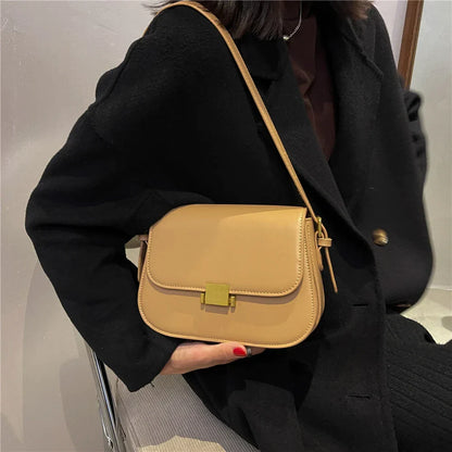 3 Layers Saddle Small Underarm Shoulder Bags For Women  Trend Designer Crossbody Bag PU Leather Ladies Handbags