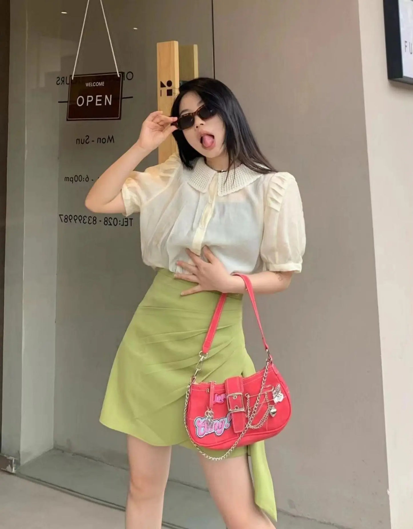 Y2K Sweet Cool Girls Underarm Bag Fashion Women's Pink Shoulder Crossbody Bags Retro Chain Female Clutch Tote Purse Handbags