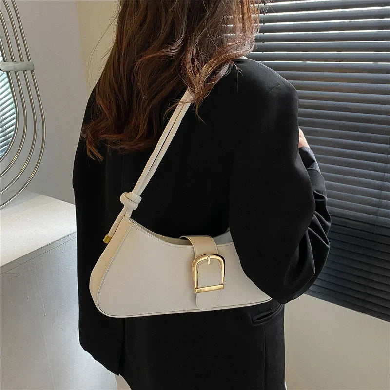 Women's Shoulder Bag Solid Color Popular Small Bag Trend Summer New Trendy Crossbody Bag Texture Shoulder Underarm Bag