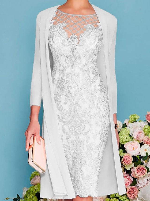 Women‘s Lace Dress Dress Set Midi Dress Pink Yellow Light Green Light gray Light Blue White 3/4 Length Sleeve Floral Pure Color Lace Summer Spring Crew Neck Elegant Classic Party S M L XL XXL 3XL