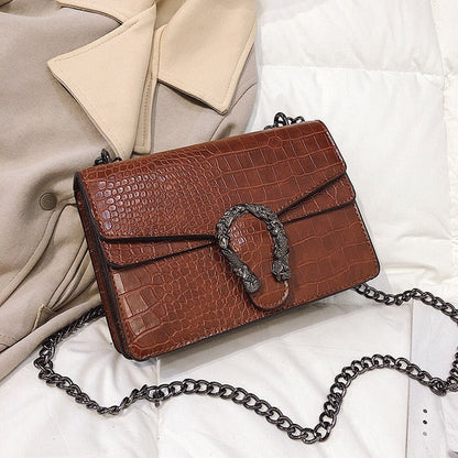 New  Shoulder Bag Chains Messenger Bag Fashion Girls Casual Handbag Simple Leisure Personality Small Square Women Bag