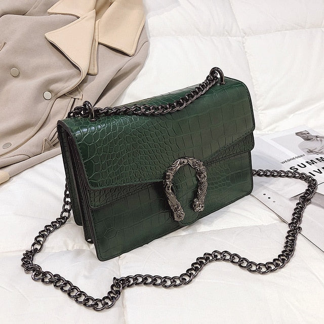 New  Shoulder Bag Chains Messenger Bag Fashion Girls Casual Handbag Simple Leisure Personality Small Square Women Bag