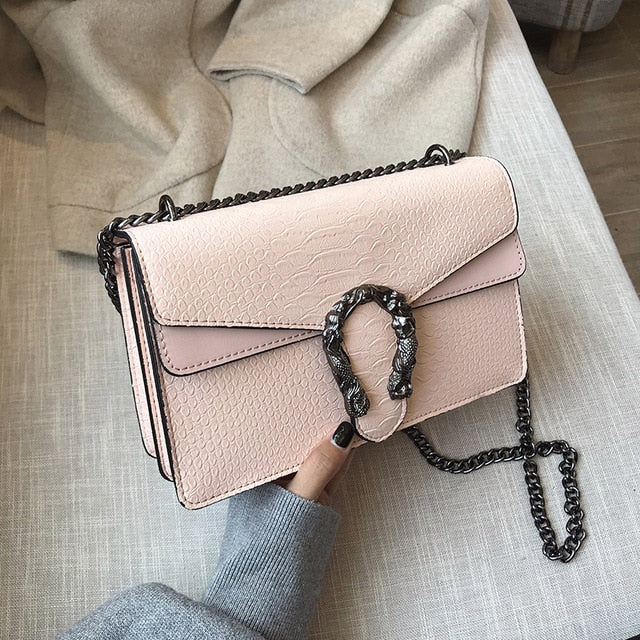 New  Shoulder Bag Chains Messenger Bag Fashion Girls Casual Handbag Simple Leisure Personality Small Square Women Bag