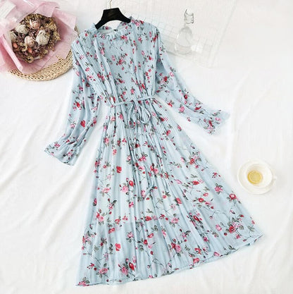 Elegant Polka Dot Women Dress Female Casual Flare Sleeve Office Chiffon Dot Print Dresses A-line Vintage Sweet Clothing Vestidos