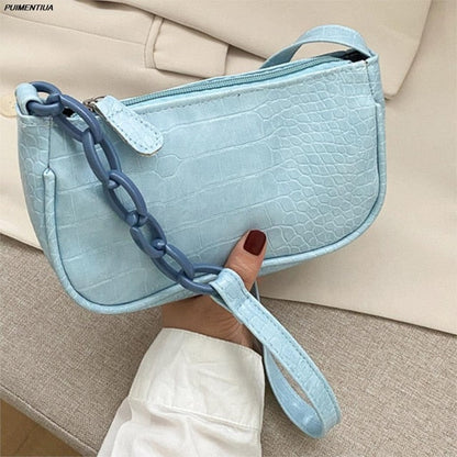 PUIMENTIUA Retro Alligator Pattern Women Messenger Handbags sac PU Leather Street Casual Solid Zipper Shoulder Bags Bolsa Mujer